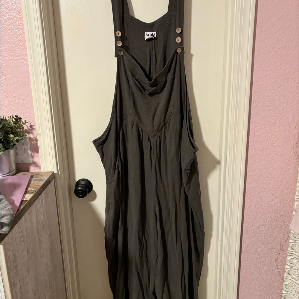 Arula Green Overalls with pockets